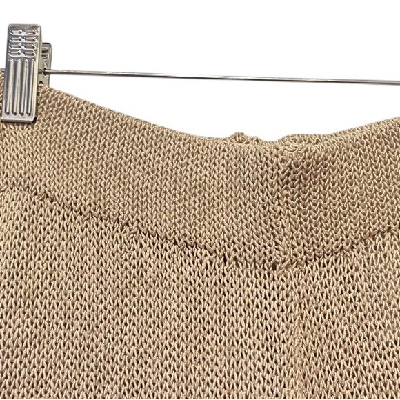 ZARA NWT Knit Wide Leg Pants Tan Camel Neutral Color Wide Hem Size Small - Picture 3 of 8
